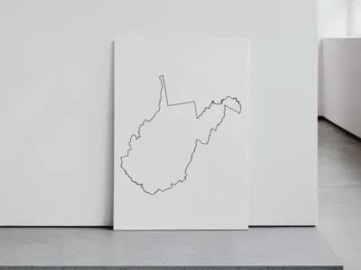 West Virginia Blank Outline Map Printable, State Outline, JPG PDF PNG