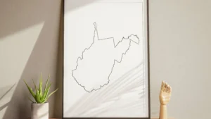 West Virginia Blank Outline Map Printable, State Outline, JPG PDF PNG