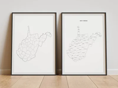 West Virginia Counties Map Printable, Blank & Labeled