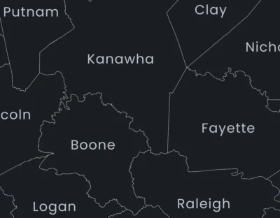 West Virginia Counties Map Printable, Labeled County Map, Light & Dark Styles