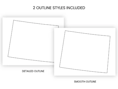 Wyoming Blank Outline Map Printable, State Outline, JPG PDF PNG