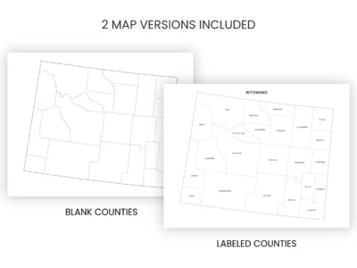 Wyoming Counties Map Printable, Blank & Labeled