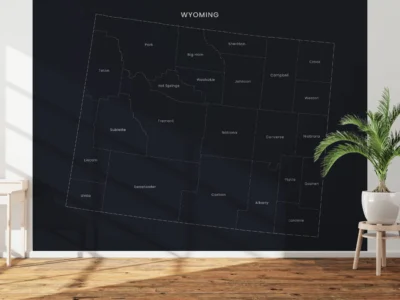 wyoming-counties-map-printable-dark-wall Wyoming Counties Map Printable, Labeled County Map, Light & Dark Styles