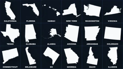 50 US State Maps Animator Pack for DaVinci Resolve | 51 Animated Map Templates