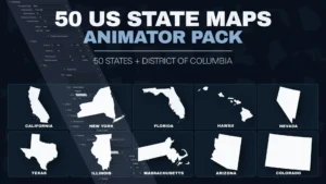 us-state-map-animator-pack-davinci-resolve-hero 50 US State Maps Animator Pack for DaVinci Resolve | 51 Animated Map Templates
