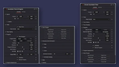 DaVinci Resolve Countdown & Count Up Timer Templates Pack | Circular, Pie & Lower Thirds