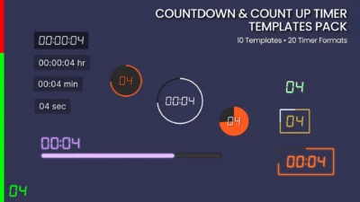 DaVinci Resolve Countdown & Count Up Timer Templates Pack | Circular, Pie & Lower Thirds