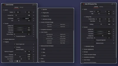 DaVinci Resolve Counter Animation Titles Pack | 9 Animated Number Counter Templates