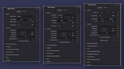 DaVinci Resolve Counter Animation Titles Pack | 9 Animated Number Counter Templates